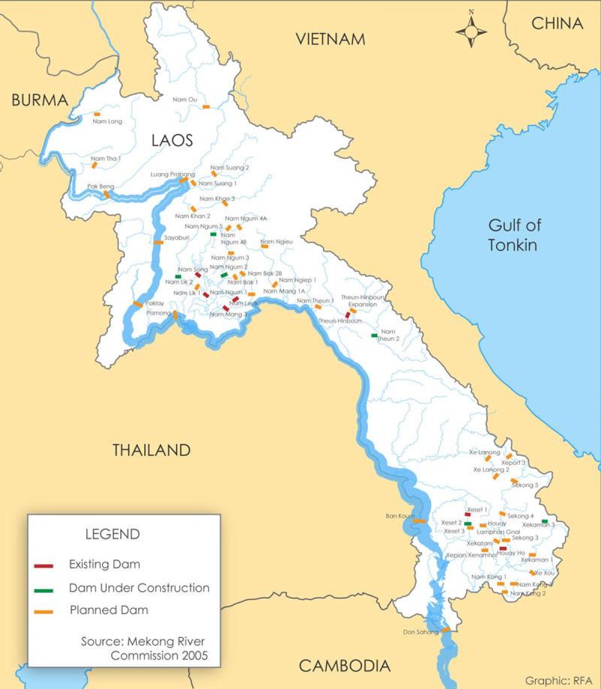 Karta rijeke Laos 