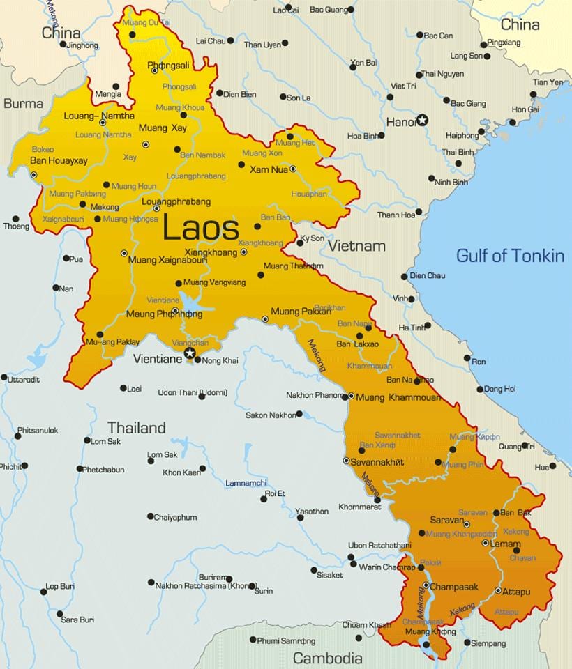 Karta сепон u Laos