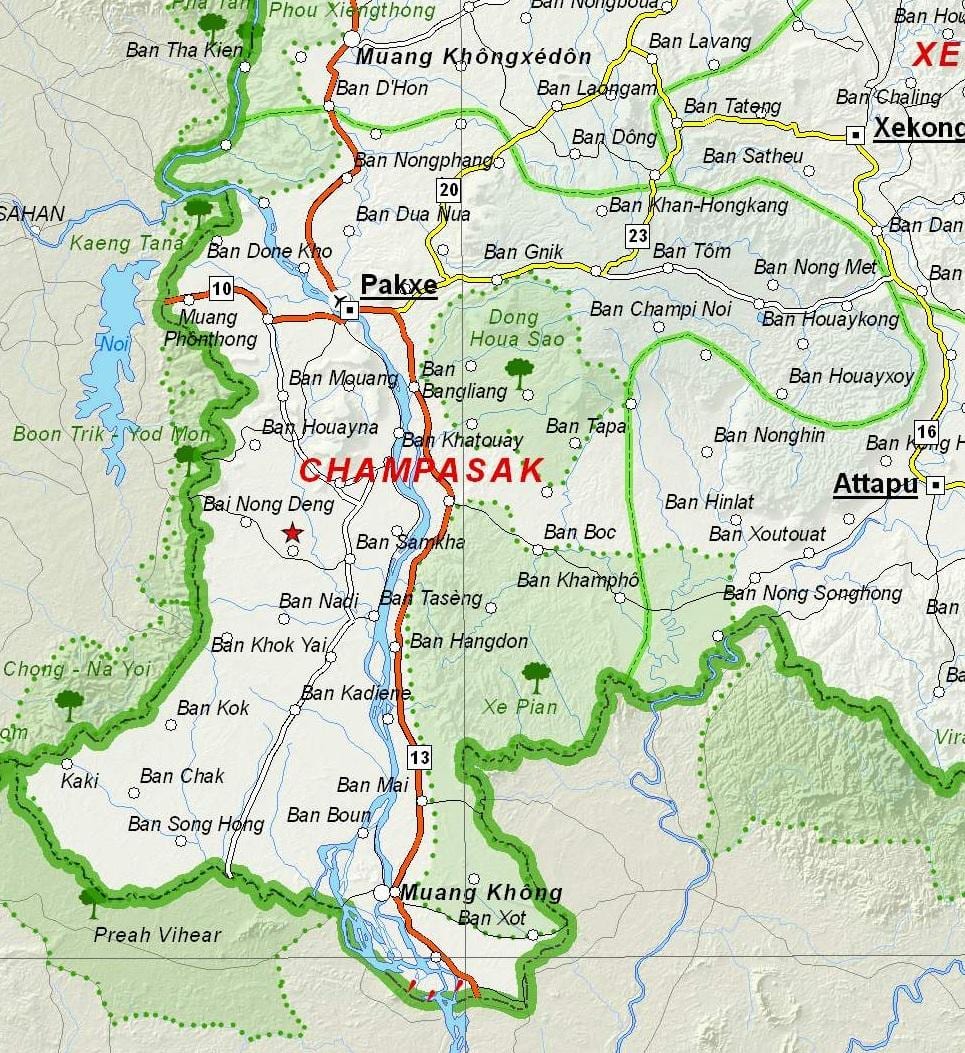 Karta тямпасак Laos