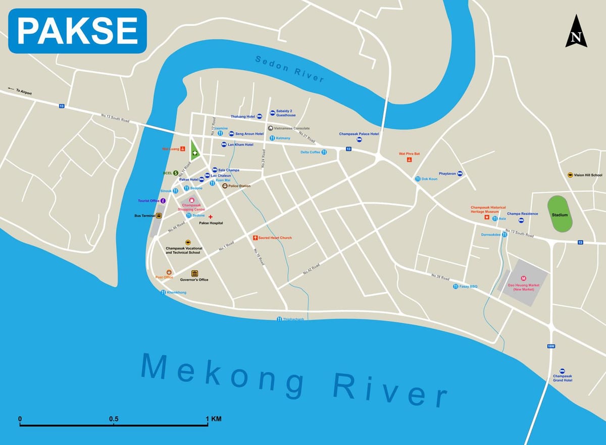 karta паксе Laos