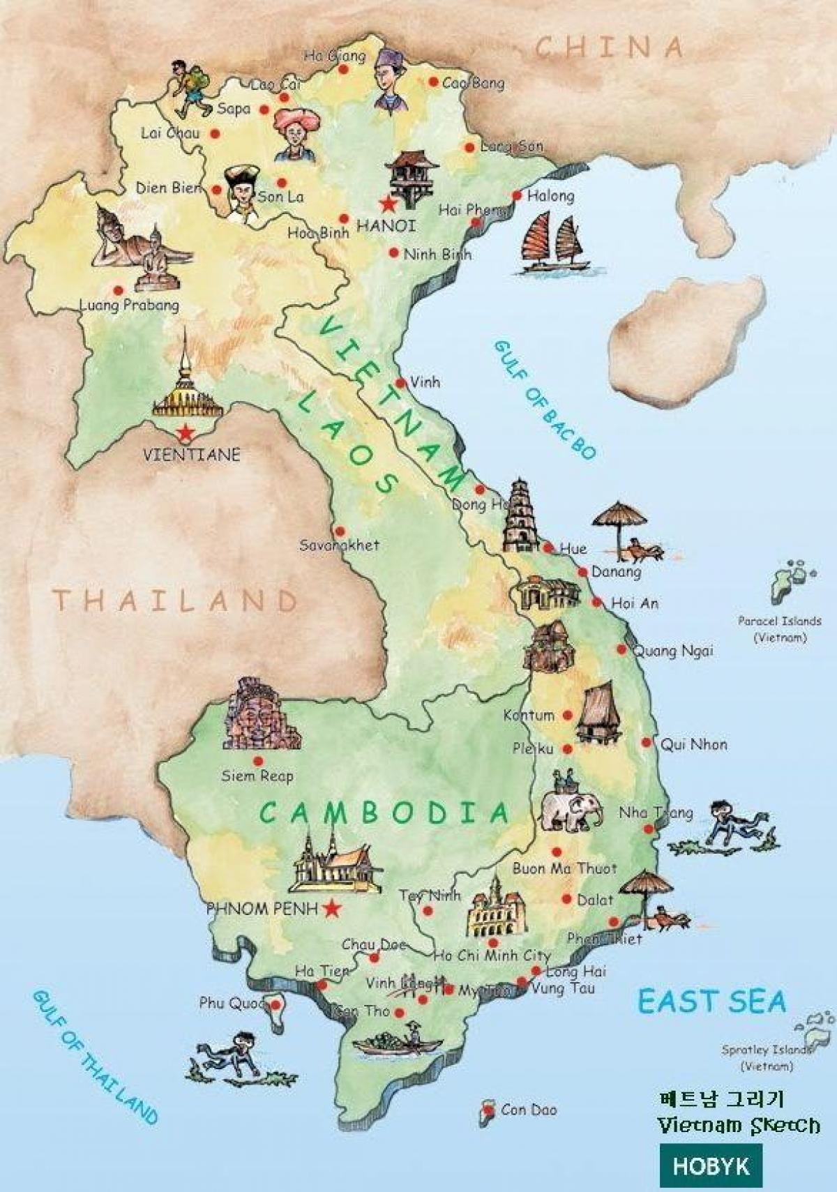 Laos atrakcije na karti